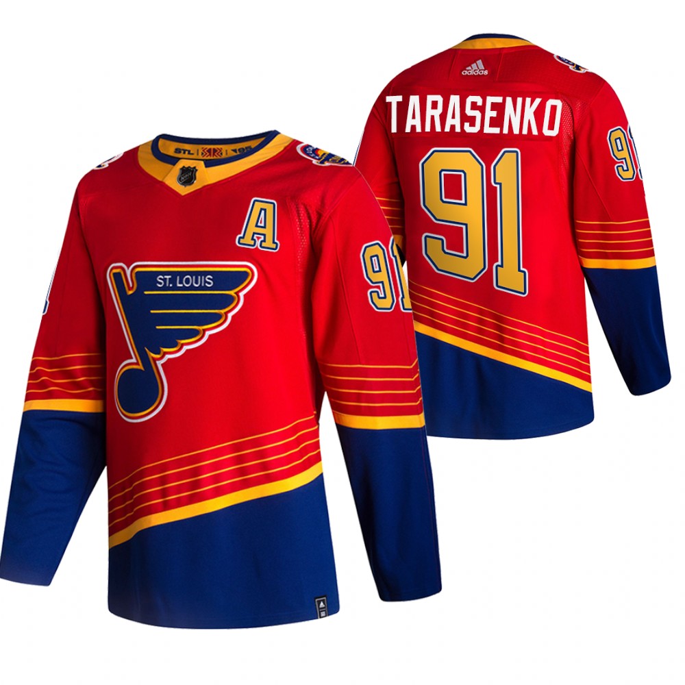 2021 Adidias St. Louis Blues #91 Vladimir Tarasenko Red Men Reverse Retro Alternate NHL Jersey